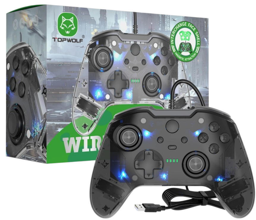 kabelový černý crystal xbox series ovladač