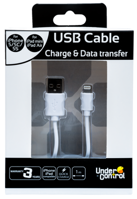 USB kabel iPhone 5 bílý