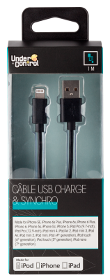 USB lightning iphone kabel černý 