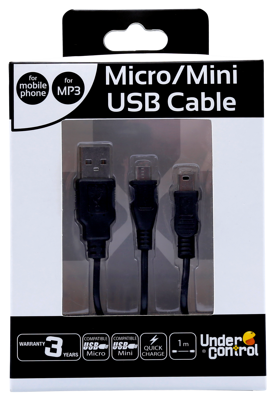 USB Micro/mini kabel černý