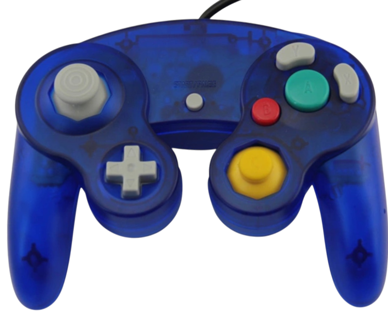 Gamecube ovladač modrý crystal
