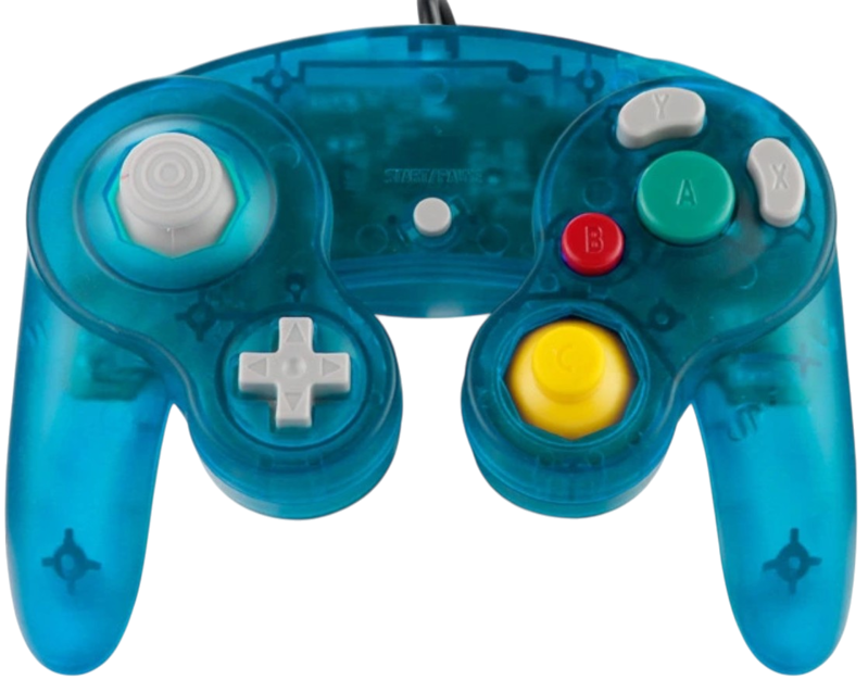 Gamecube ovladač modrý light crystal