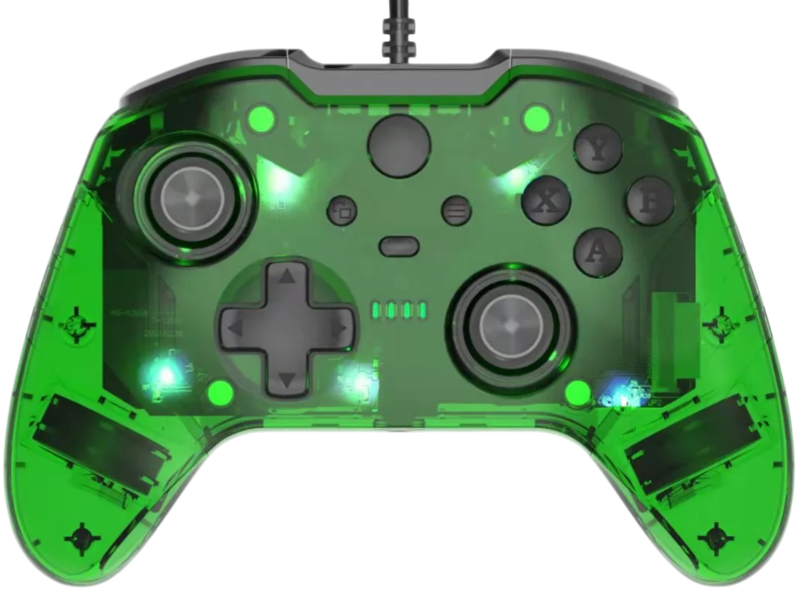 Kabelový ovladač Crystal zelený pro xbox Series X/S