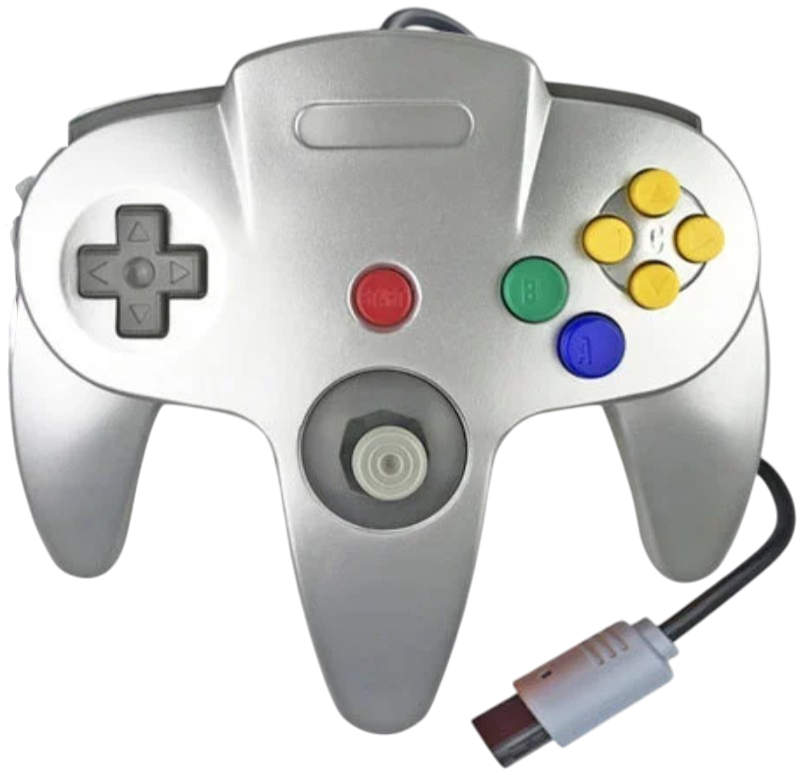 N64 stříbrný ovladač
