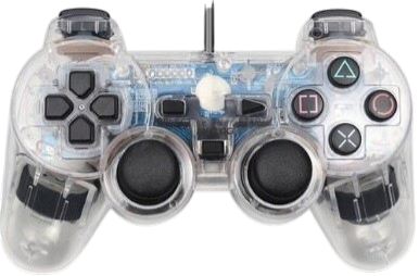 Ovladač PS2 kabelový čirý crystal