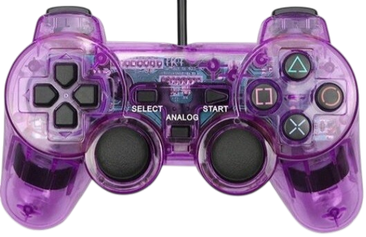 Ovladač PS2 kabelový fialový crystal