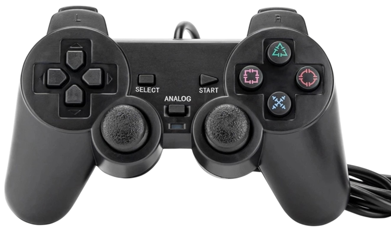 Ovladač PS2 kabelový černý