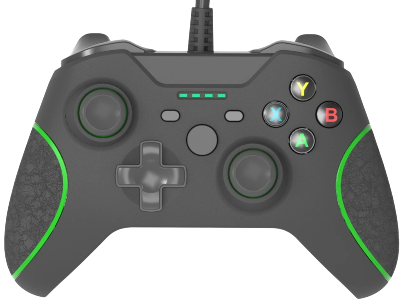 USB kabelový ovladač pro PC černý XBOX design