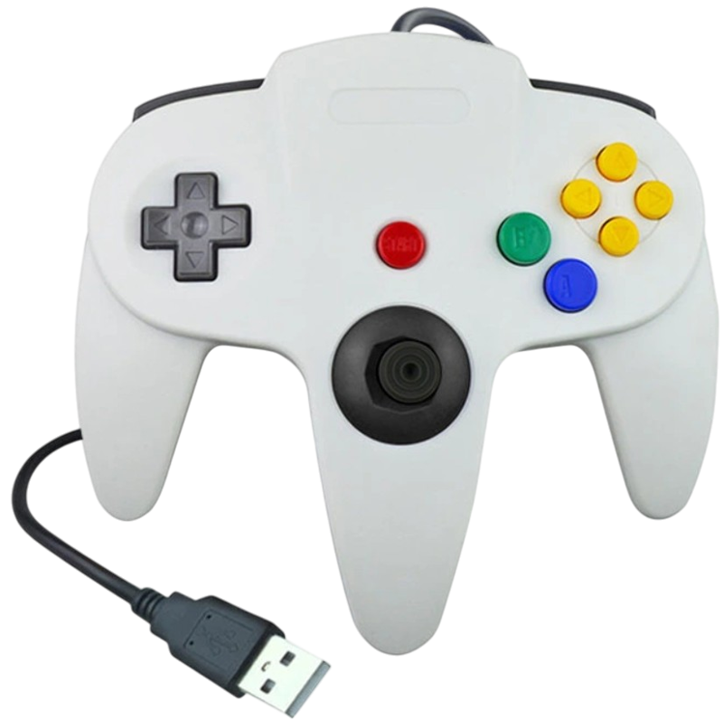 USB N64 Design PC ovladač - bílý