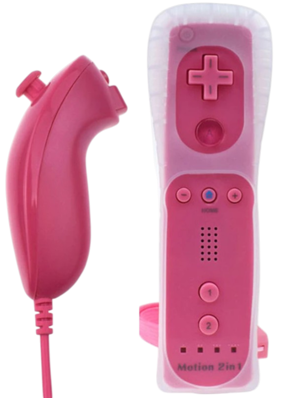 Wii Remote Controller + Nunchuck růžový