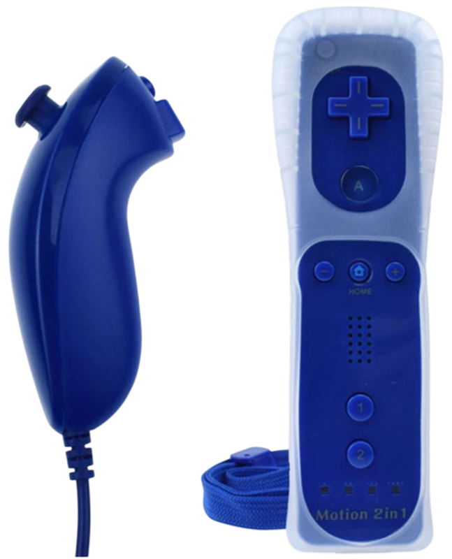 Wii Remote Controller + Nunchuck tmavě modrý