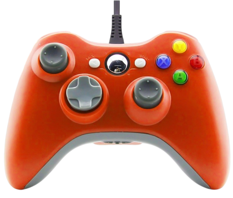 Xbox 360 kabelový ovladač oranžovo-bílý