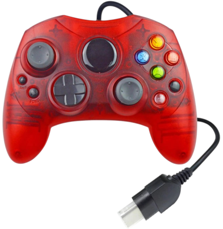 XBOX Original ovladač červený transparent