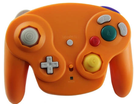 Gamecube bezdrátový 2,4 GHZ ovladač oranžový