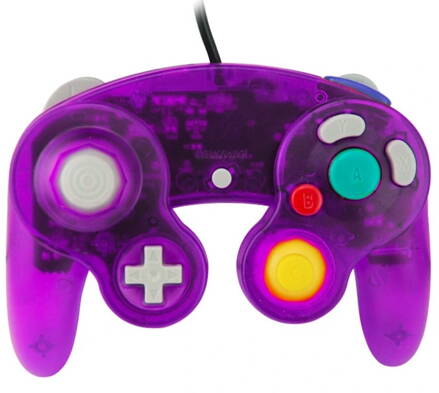 Gamecube ovladač fialový transparentní