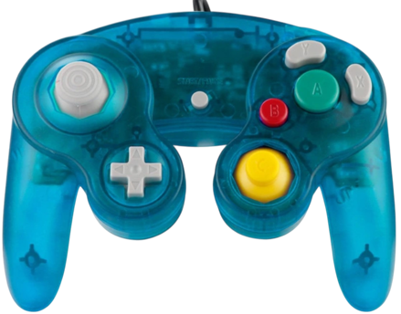 Gamecube ovladač modrý light crystal