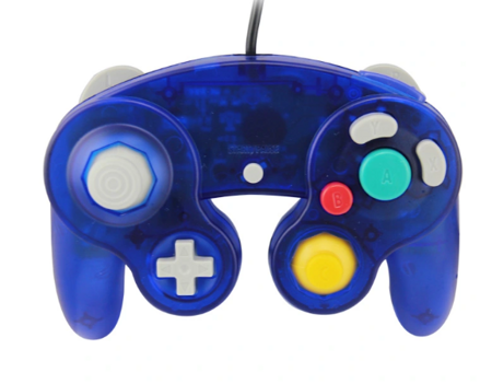 Gamecube ovladač modrý crystal