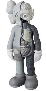 Kaws figurka - šedočerná 37 cm