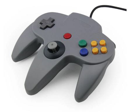 N64 šedý ovladač