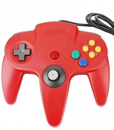 USB N64 Design PC ovladač - červený