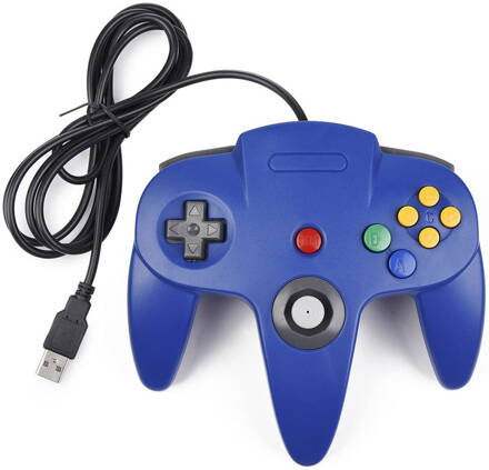 USB N64 Design PC ovladač - modrý