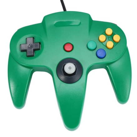 USB N64 Design PC ovladač - zelený