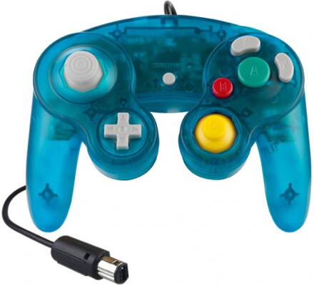 Gamecube ovladač modrý light crystal