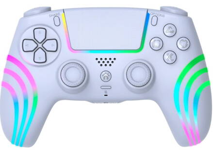 PS4 bezdrátový ovladač bílý s RGB podsvícením