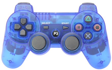 Ovladač PS3 Bluetooth modrý transparent