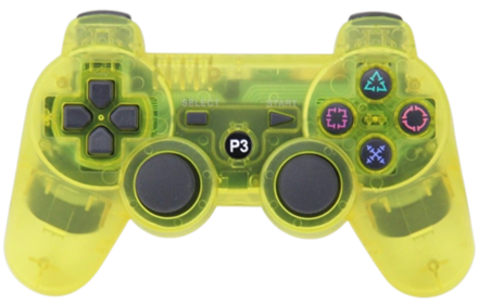 Ovladač PS3 Bluetooth žlutý transparent