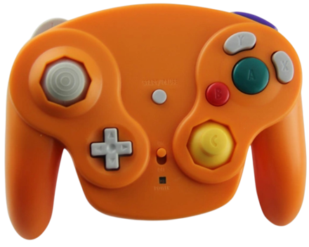Gamecube bezdrátový 2,4 GHZ ovladač oranžový