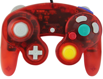 Gamecube ovladač červený transparentní