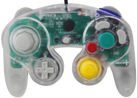  Gamecube ovladač čirý transparentní