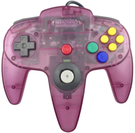 N64 růžový transparentní ovladač