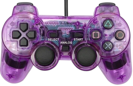 Ovladač PS2 kabelový fialový crystal