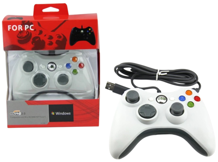 USB kabelový ovladač pro PC - bílý