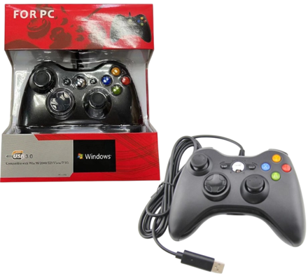 USB kabelový ovladač pro PC - černý