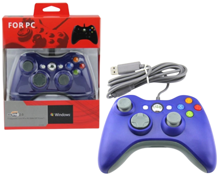 USB kabelový ovladač pro PC - modrý