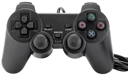 Ovladač PS2 kabelový černý