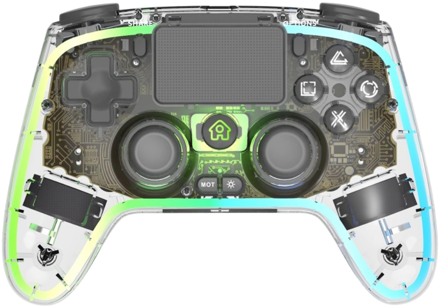 PS4 bezdrátový ovladač crystal s RGB podsvícením