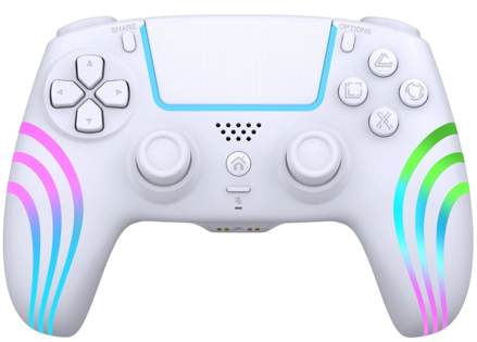 PS4 bezdrátový ovladač bílý s RGB podsvícením