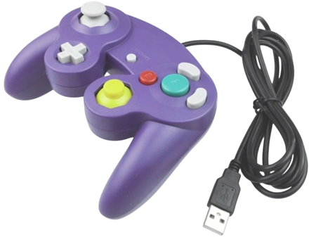 USB Gamecube kabelový ovladač pro PC - fialový