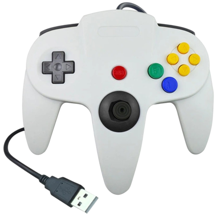 USB N64 Design PC ovladač - bílý