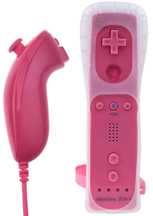 Wii Remote Controller + Nunchuck růžový