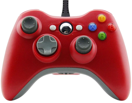 Xbox 360 kabelový ovladač červený