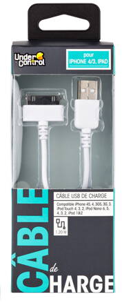 USB kabel iPhone 4/3/iPad bílý