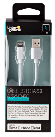 USB lightning iphone kabel bílý