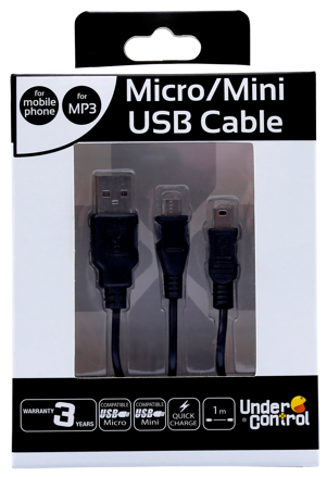 USB Micro/mini kabel černý