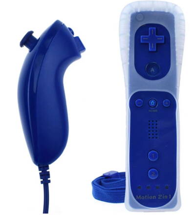 Wii Remote Controller + Nunchuck tmavě modrý