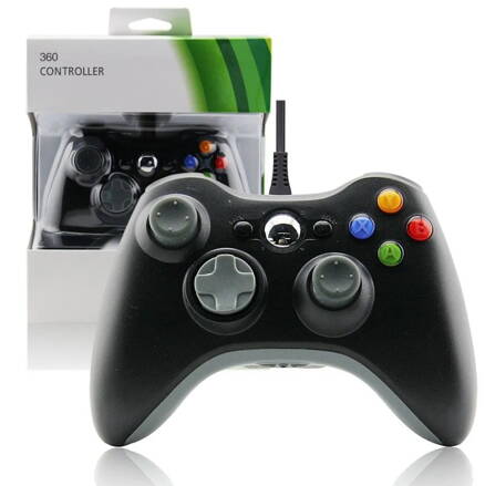 Xbox 360 kabelový ovladač černý
